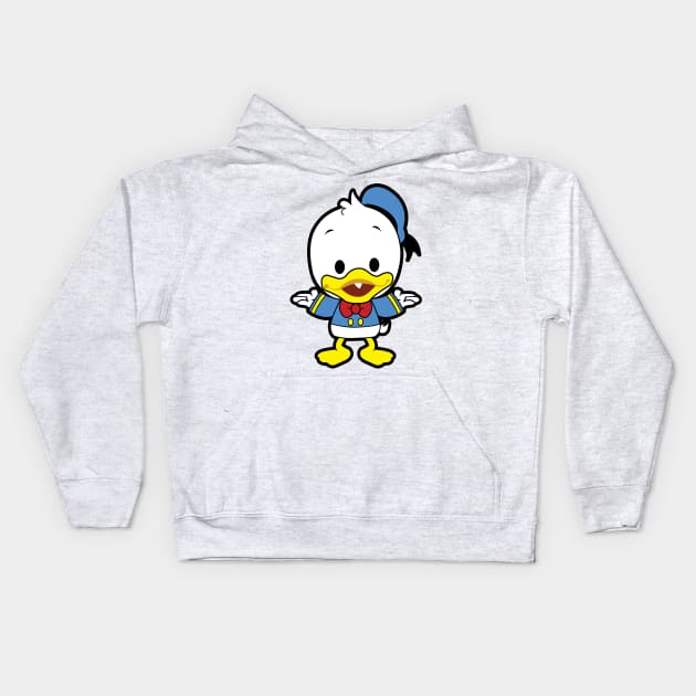 Cute Donald Duck Chibi Kids Hoodie by untitleddada